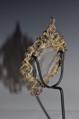 Lot 47 - Venetian rock crystal reliquary pendant
