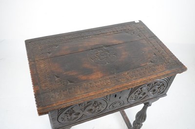 Lot 460 - 17th Century oak Bible box on stand