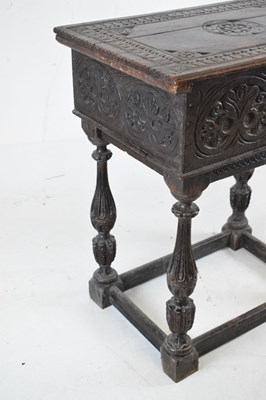 Lot 460 - 17th Century oak Bible box on stand