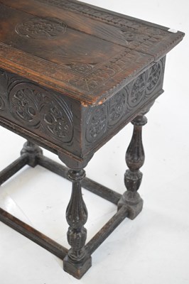 Lot 460 - 17th Century oak Bible box on stand