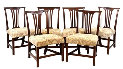 Lot 516 - Set of six Chippendale style mahogany dining chairs