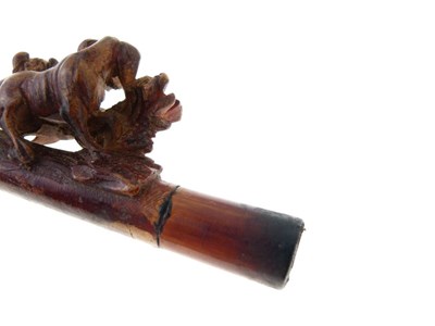 Lot 151 - Meerschaum pipe carved with dogs