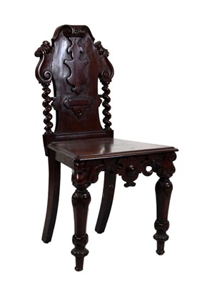 Lot 491 - Victorian mahogany hall chair