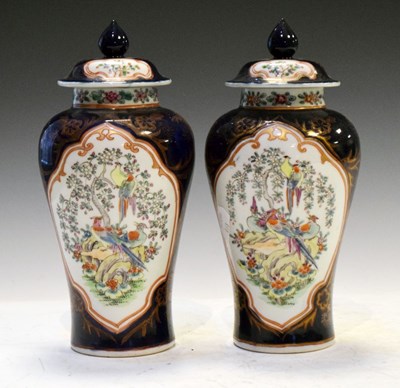 Lot 374 - Pair of Samson vases and covers