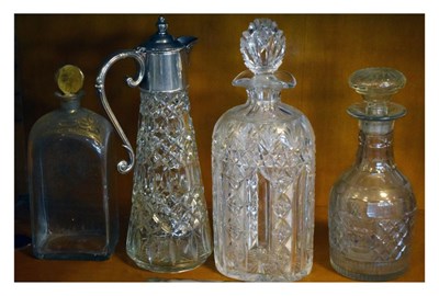 Lot 722 - Claret jug and sundry decanters