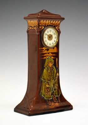 Lot 334 - Rare Doulton Kingsware pottery clock designed by Charles Noke