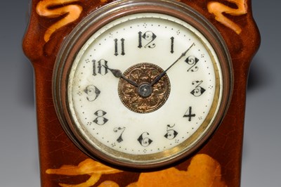 Lot 334 - Rare Doulton Kingsware pottery clock designed by Charles Noke
