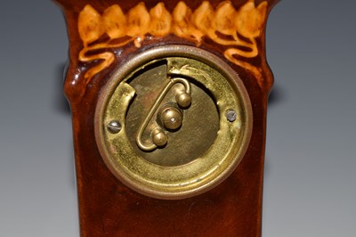 Lot 334 - Rare Doulton Kingsware pottery clock designed by Charles Noke