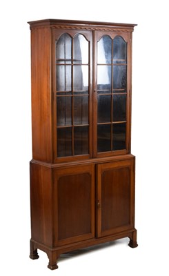 Lot 735 - Mahogany cabinet bookcase