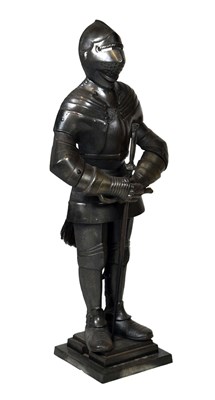 Lot 475 - Fireside companion set in the form of a knight