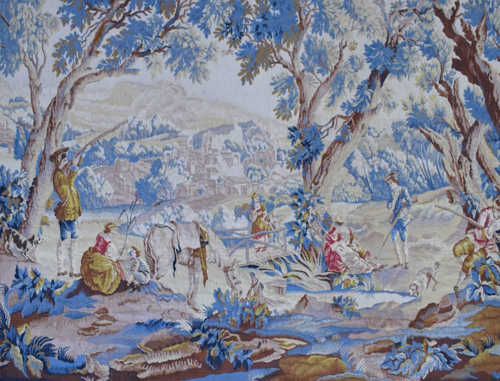 Lot 605 - Three large machine-made tapestry wall