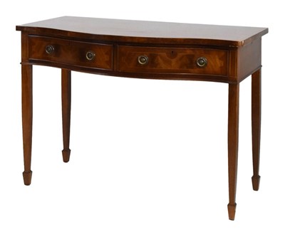 Lot 602 - Reproduction serpentine fronted side table with two drawers