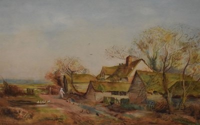 Lot 667 - Lily Thornton - Pair of watercolours - Farmyard scenes