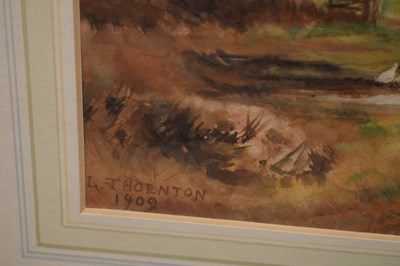 Lot 667 - Lily Thornton - Pair of watercolours - Farmyard scenes