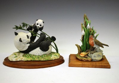 Lot 355 - Franklin Mint ceramic panda group 'Pride and Joy' etc