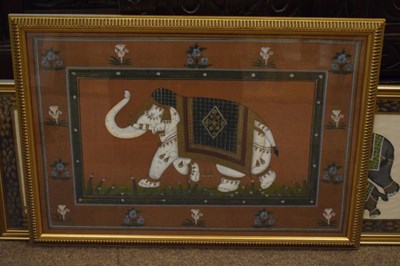 Lot 622 - Three Sri Lankan silk work elephant studies