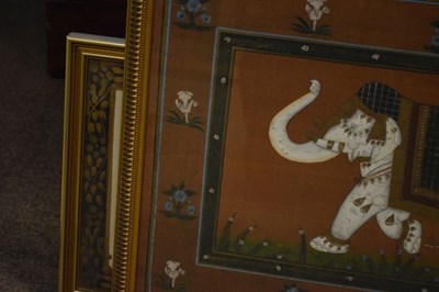 Lot 622 - Three Sri Lankan silk work elephant studies
