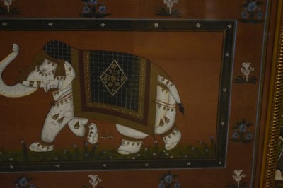 Lot 622 - Three Sri Lankan silk work elephant studies