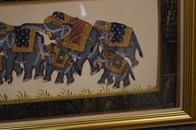 Lot 622 - Three Sri Lankan silk work elephant studies