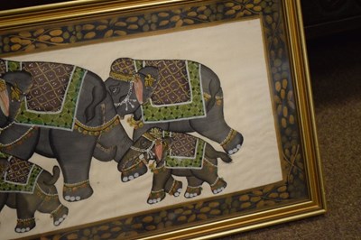 Lot 622 - Three Sri Lankan silk work elephant studies
