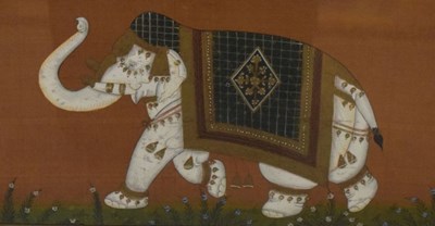Lot 622 - Three Sri Lankan silk work elephant studies
