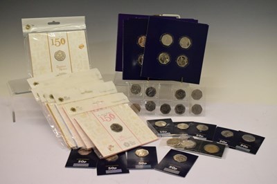 Lot 132 - Nine Beatrix Potter 50p presentation packs, together with a quantity of uncirculated 50ps