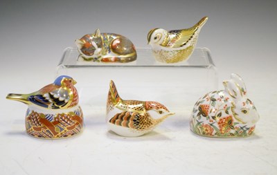 Lot 389 - Five Royal Crown Derby animal paperweights