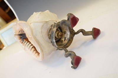Lot 157 - Cameo carved conch shell lamp