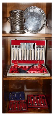 Lot 599 - Quantity of silver plated wares and cutlery