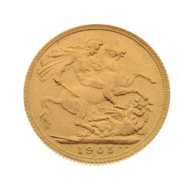 Lot 102 - Coins - Edward VII gold sovereign, 1905