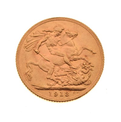 Lot 112 - Coins - George V gold sovereign, 1913