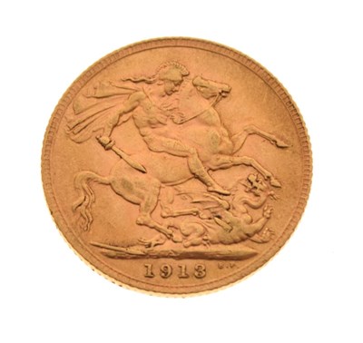 Lot 114 - Coins - George V gold sovereign, 1913