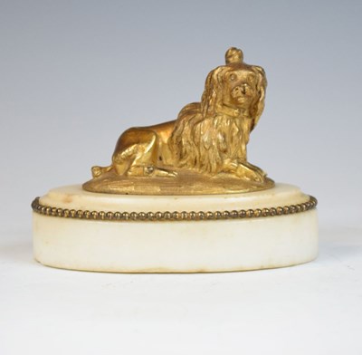 Lot 181 - 19th Century ormolu and white marble desk paperweight