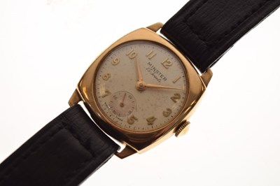 Lot 67 - 9ct gold Minster wristwatch