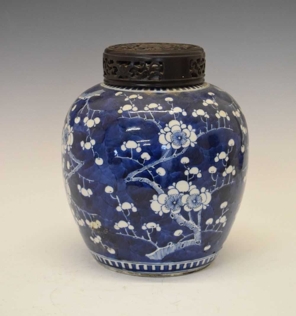 Lot 220 - Chinese Blue And White Jar With Prunus