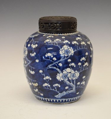 Lot 220 - Chinese blue and white jar with prunus decoration