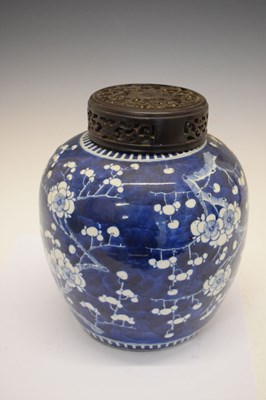 Lot 220 - Chinese blue and white jar with prunus decoration