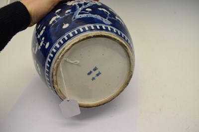 Lot 220 - Chinese blue and white jar with prunus decoration