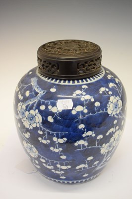 Lot 220 - Chinese blue and white jar with prunus decoration