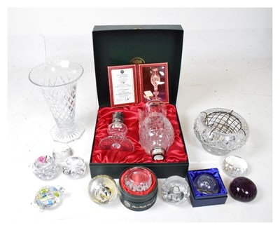 Lot 378 - Thomas Webb limited edition Royal Wedding candle lamp, etc