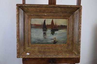 Lot 373 - Joseph Thorburn Ross A.R.S.A. (1849-1903) - Oil on board - Harbour Scene