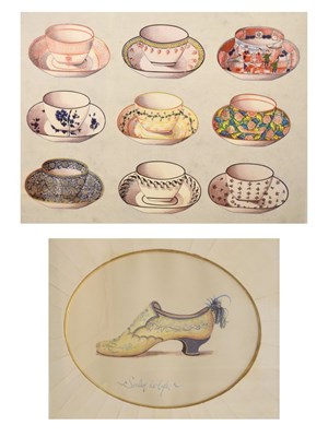 Lot 652 - Four decorative prints (teacups) and a still life print