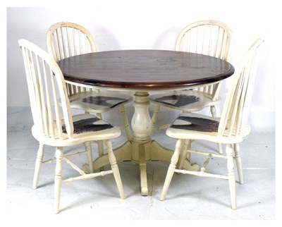 Lot 776 - Laura Ashley cream painted dining table and four chairs