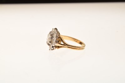 Lot 12 - Nine stone diamond cluster ring