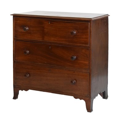 Lot 768 - Three drawer mahogany chest