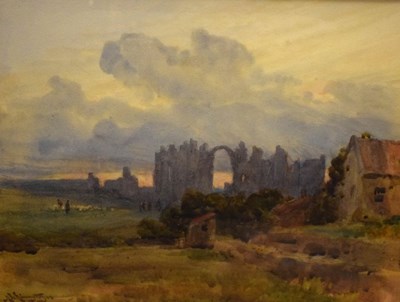 Lot 479 - Alexander Wallace Rimington (British 1854-1918) - Watercolour - Abbey ruin in a landscape