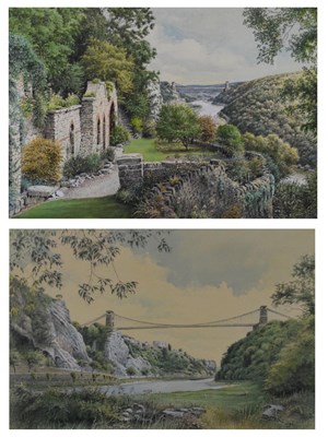 Lot 344 - Colin Newman, (b. 1923) - Two watercolour - Two views of the Clifton Suspension Bridge