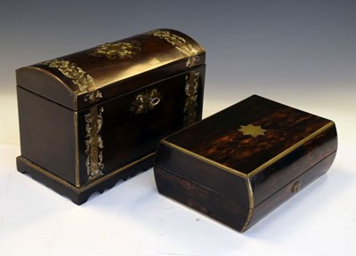 Lot 724 - Coromandel jewellery box & tea caddy