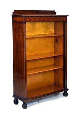 Lot 674 - Oak open bookcase of three shelves