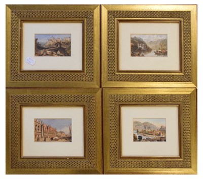 Lot 387 - Four 19th Century Continental miniature landscapes